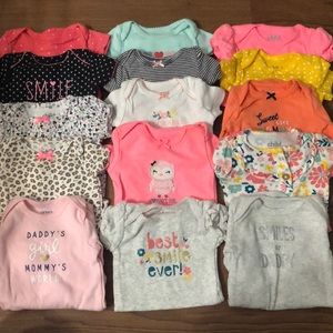 Carters Baby Girl, Newborn Onesies Bundle